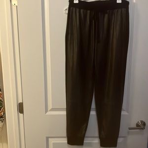 Aqua faux leather joggers